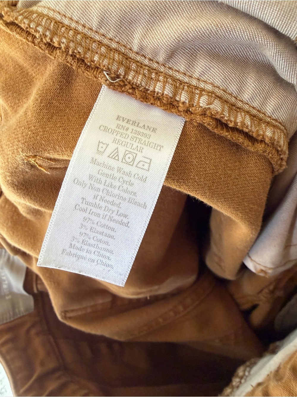Everlane Cropped Straight Regular Size 2 Tan Pants Jeans - Picture 5 of 9